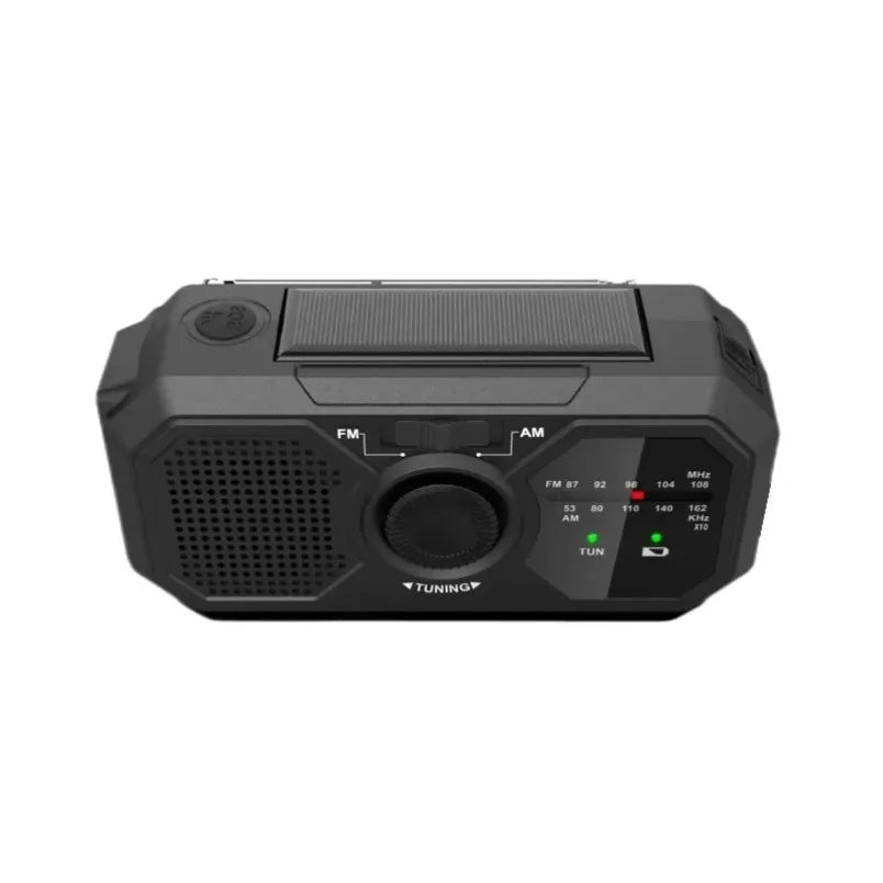 Portable Radio with Flashlights Durable Solar Powered Hand-Cranked Radio Wind Up Solar Radio for Outdoor Camping Survival
