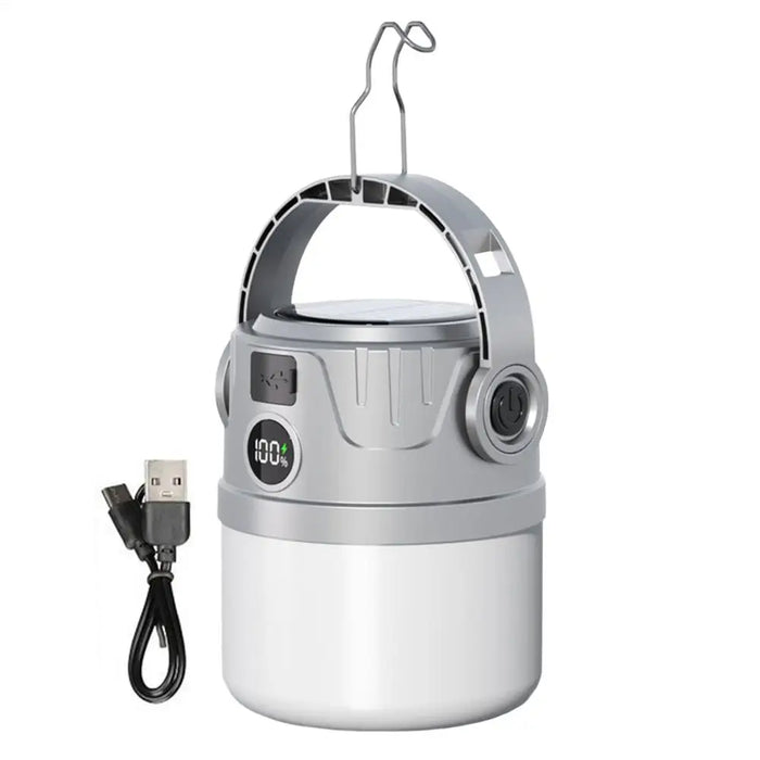 Camping Solar Lights Outdoor Tent Light Foldable Picnic Lantern 4 Speed Adjustable Lamp Flashlight Rechargeable LED Camp Lantern