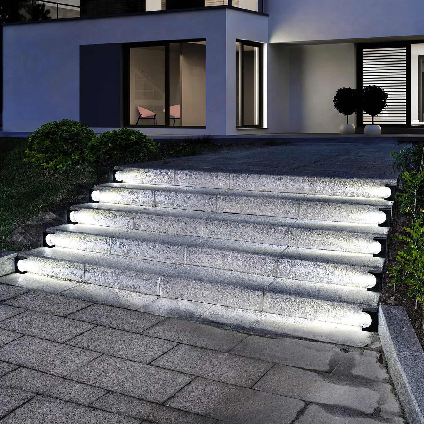 1/4PCS LED Step Lamp Solar Stair Light Outdoor IP65 Waterproof Solar Light for Garden Deck Path Balcony Decor Lighting