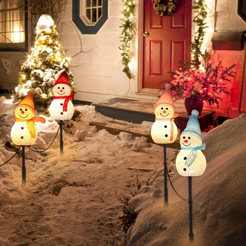 Snowman solar lights, outdoor lighting for gardens and lawns, suitable for Christmas decoration lights, winter decoration,