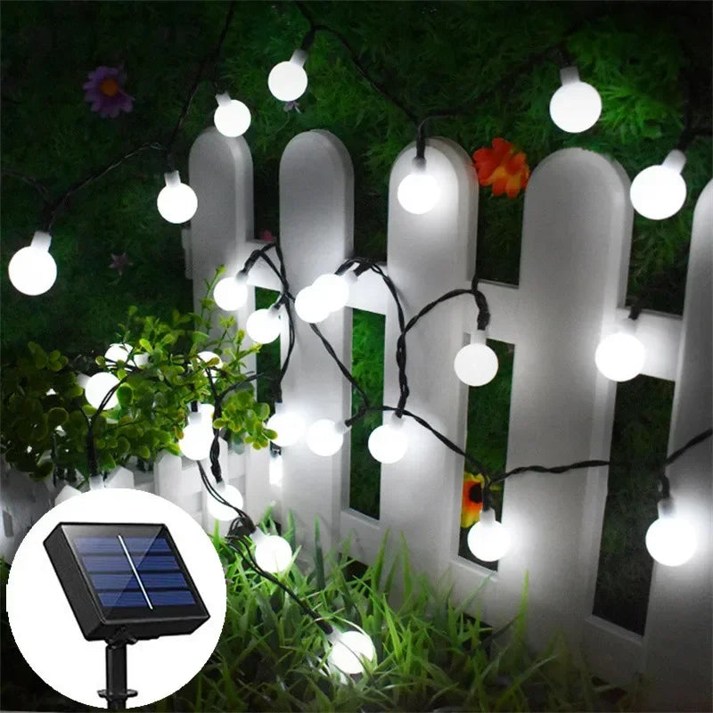 Solar Ball String Lights 8 Modes Lighting for Outdoor Garden House Fence Balcony Tree Party Street Wedding Party Decoration