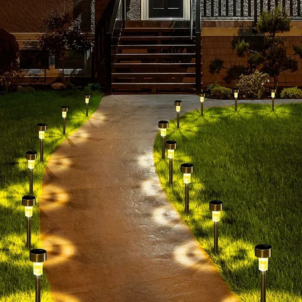 LED Solar Pathway Lawn Lights Outdoor IP65 Waterproof Lantern Decoration Lamps for Garden Walkway Path Driveway Patio Yard Lawn