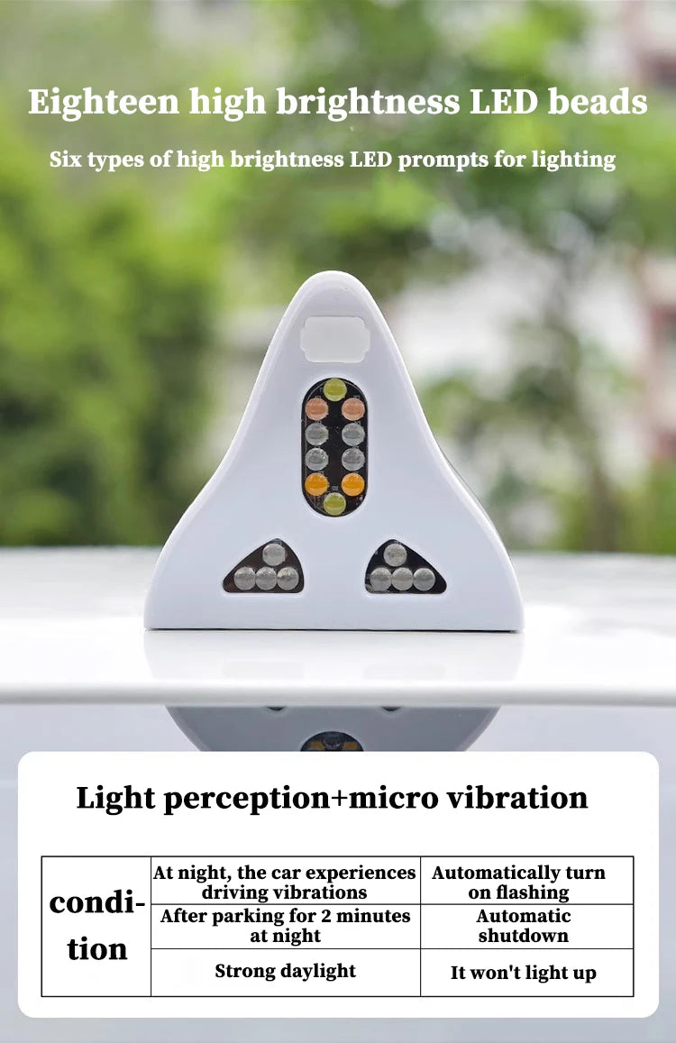 Solar anti rear end collision flashing light LED warning light Car shark fin antenna modified General Motors decorative light