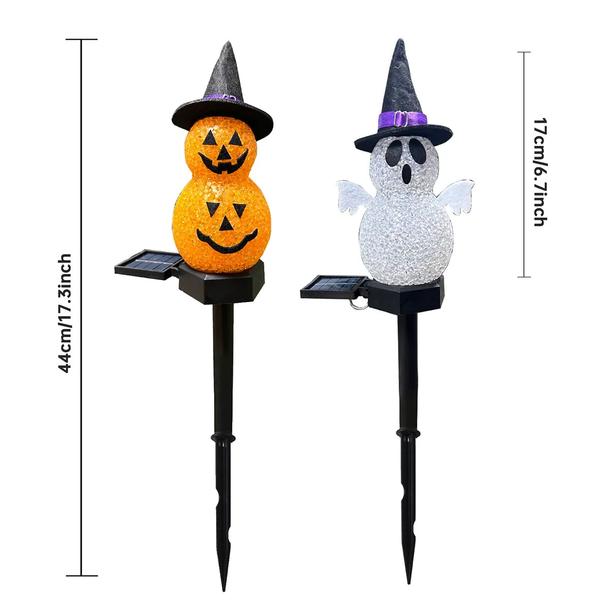 1/2PC 3D Halloween Pumpkin And Ghost Solar Lights Easy Installation Portable Solar Powered Waterproof Landscape Lamp Garden lamp