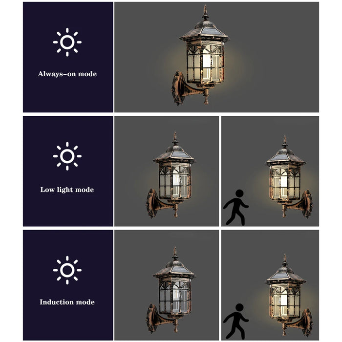 E2 Solar Flame Hanging Lantern Lights Outdoor IP65 3 Modes Solar Powered Lamp Wall Mounted Lights Fence Patio Porch Garden Decor