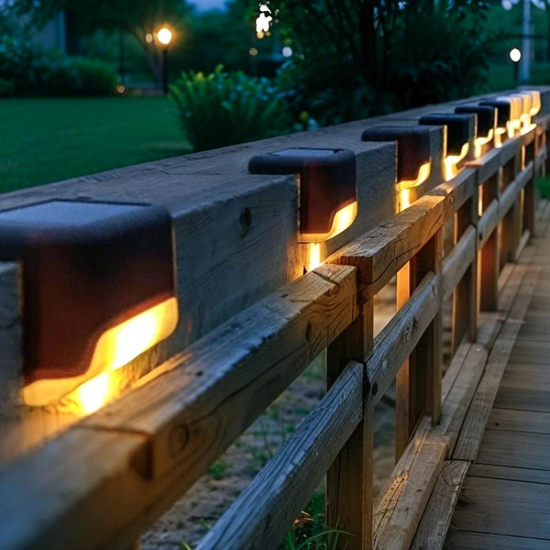 Solar Deck Lights 1-6 Pack Outdoor Step Lights Waterproof Led Solar Lights for Railing Stairs Step Fence Yard Patio and Pathway