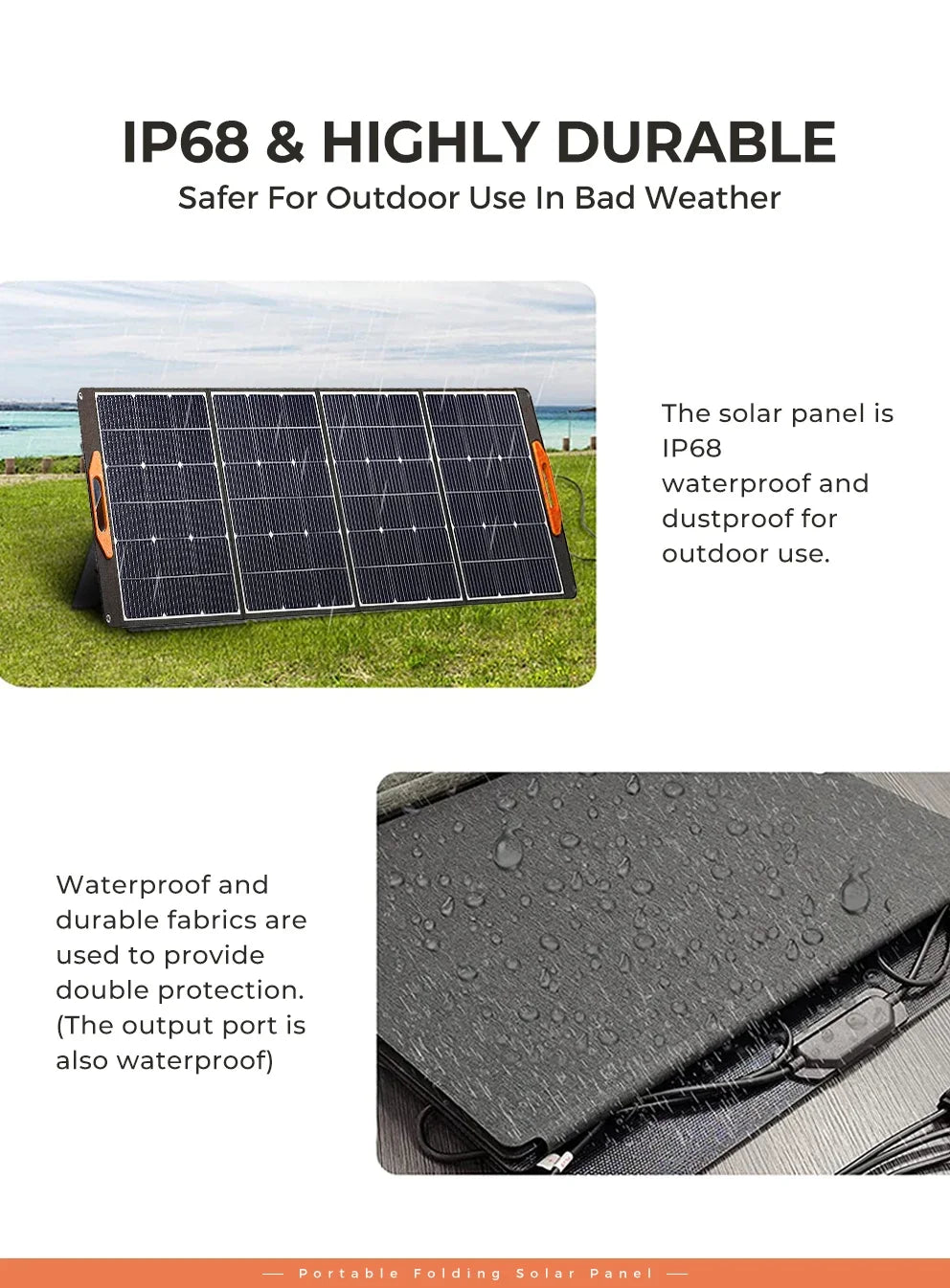 100W Portable Folding Solar Panel IP65 Waterproof Foldable Solar Panel Power Backup, Solar Charger for Power Station RV Camping