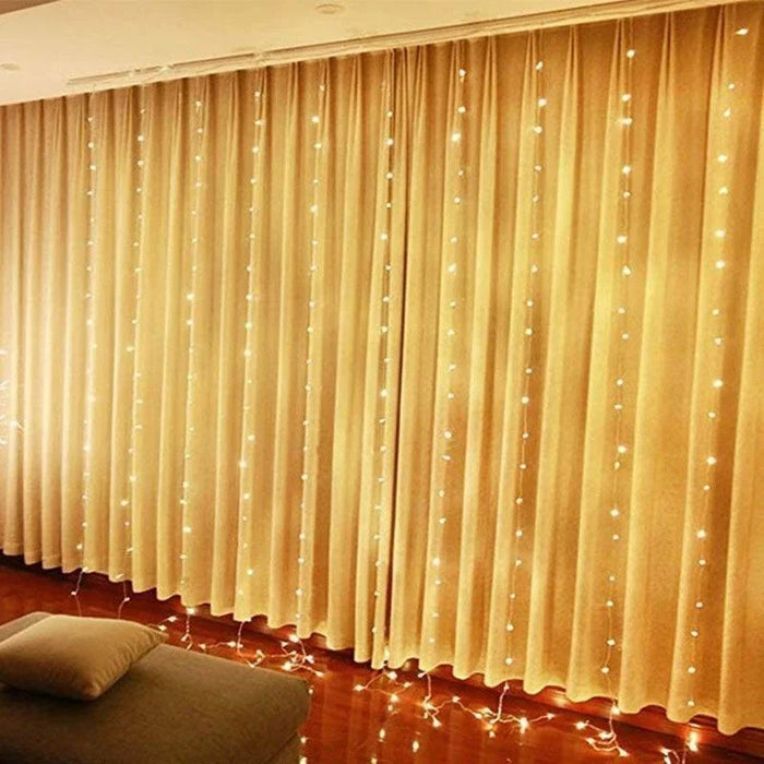 6M/3M LED Curtain Fairy Lights,8 Lighting Modes,Outdoor/Indoor Decoration for Christmas Wedding Party,Garden,Living Room,Bedroom