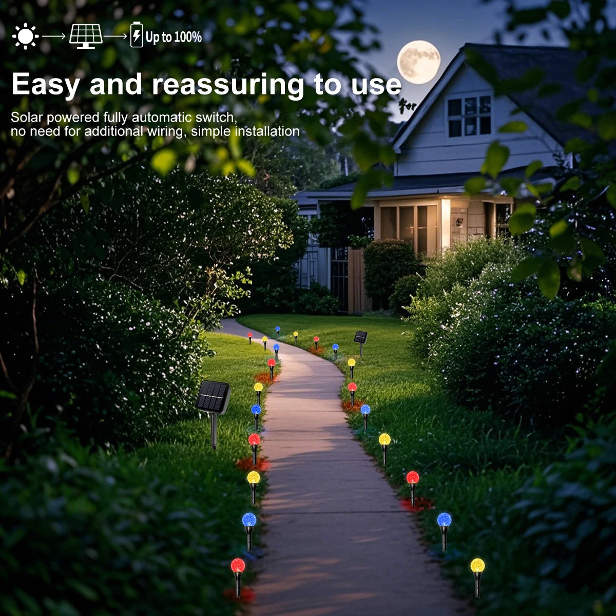 Solar Bubble Ball Pathway Lights Outdoor Waterproof Lawn Light Solar Garden Pilot Light String for Lawn Yard Road Decor Lighting