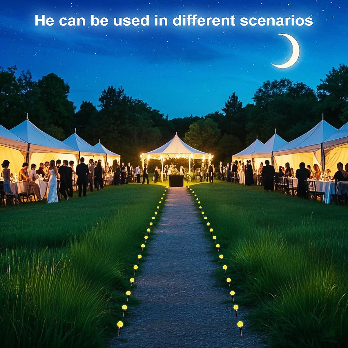 Solar Bubble Ball Lawn Lights Outdoor Garden Pilot Light String for Lawn Patio Camping Birthday Lawn Decor Decoration Lighting