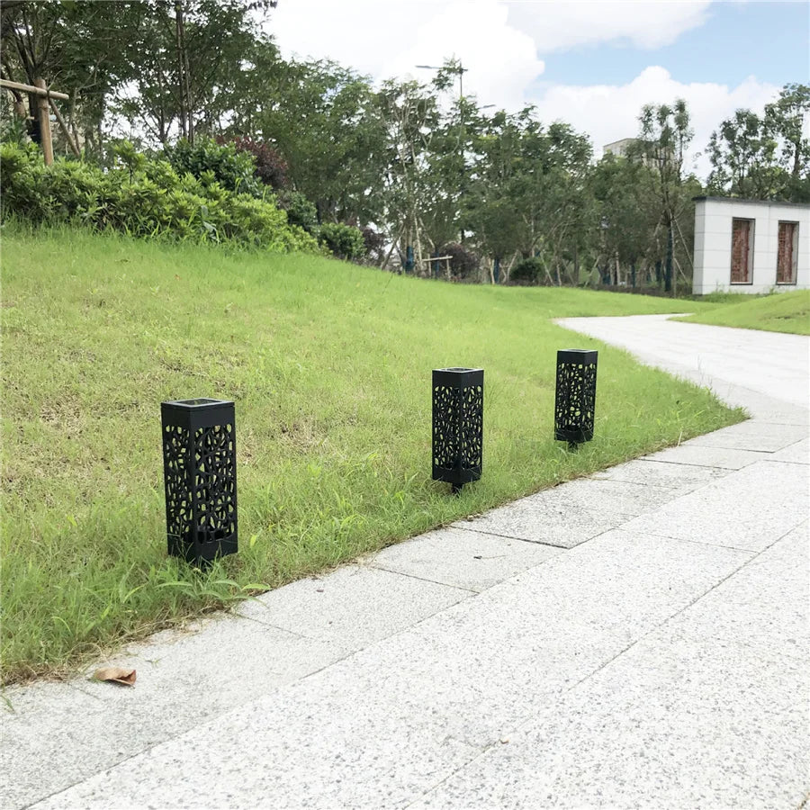 New 2/4/6pcs Solar Garden Light Waterproof Hollowing Out Patio Pathway Lawn Landscape Lamps Home Decoration Outdoor Solar Lights