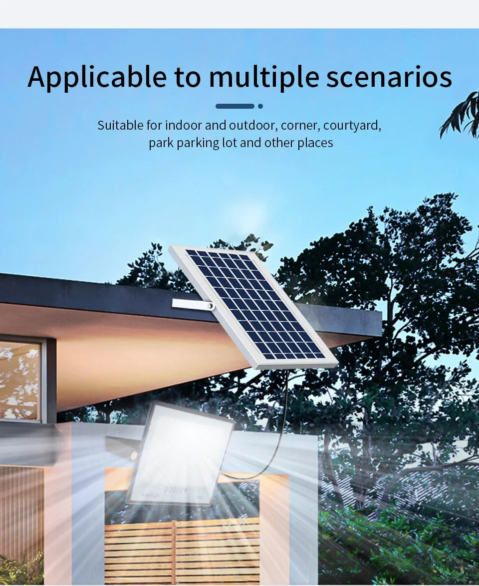 Solar Flood Lights Outdoor Waterproof LED Floodlight Super Bright Solar Lamp Panels LED Reflector Wall Garden Street Flood Light