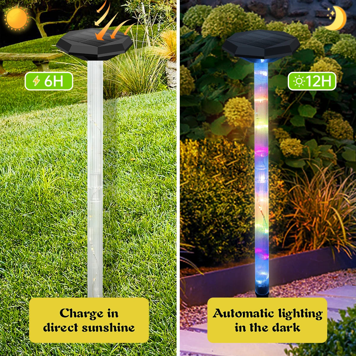Solar Pathway Lights Bright Solar Ground Light Outdoor Waterproof IP65 LED Solar Garden Lights Landscape Lighting for Yard Lawn