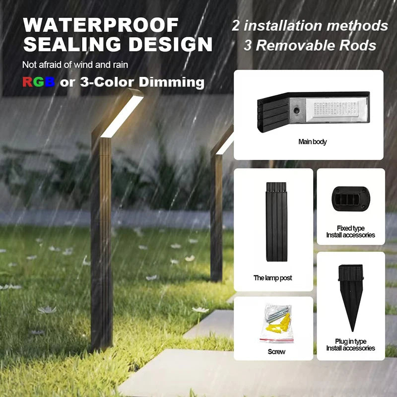 Solar LED Pathway Lights RGB or 3 Colors Solar Outdoor Lights IP65 Waterproof Garden Lamp for Outside Landscape Path Yard