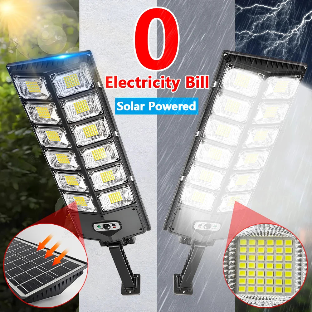 8800W Powerful Solar Street Light Motion Sensor Solar LED Light Outdoor Waterproof Wall Light Garden Decoration Balcony Lighting