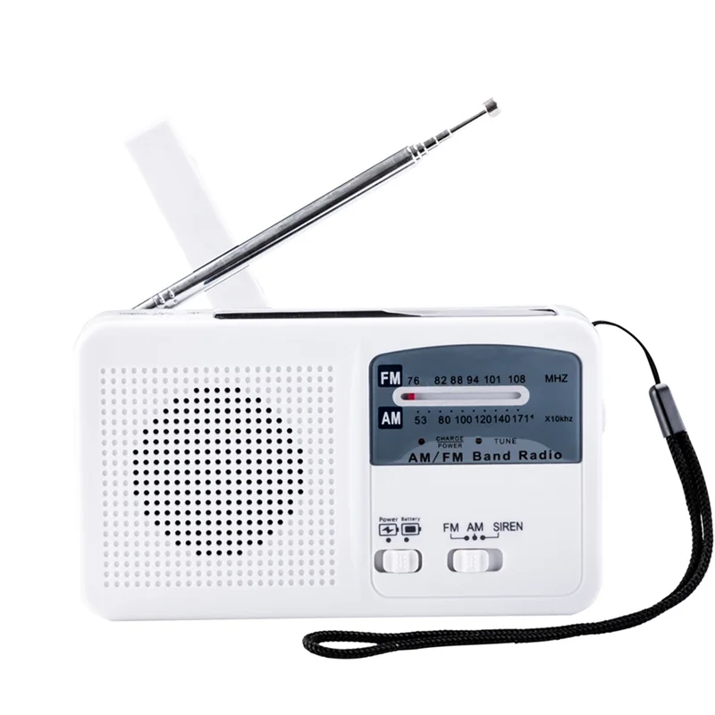 ABUO-FM/AM Radio Solar Hand Crank Self Powered Radio Multifunctional Portable Emergency Radio With Flashlight