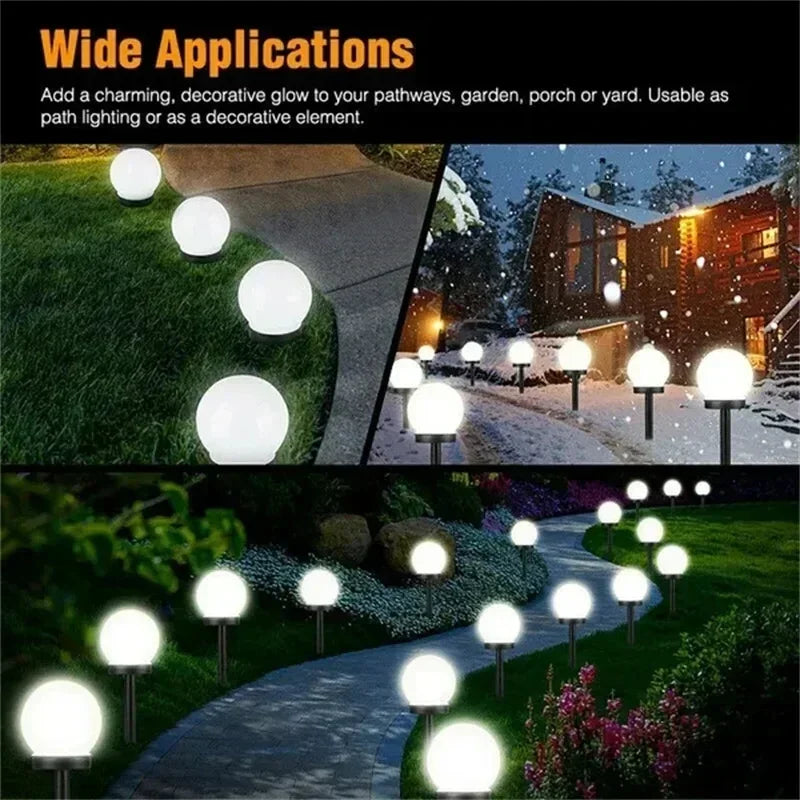 Solar Garden Light Panel LED Round Ball Outdoor Waterproof Decorative Energy Powered for Street Courtyard Landscape Lamp Path