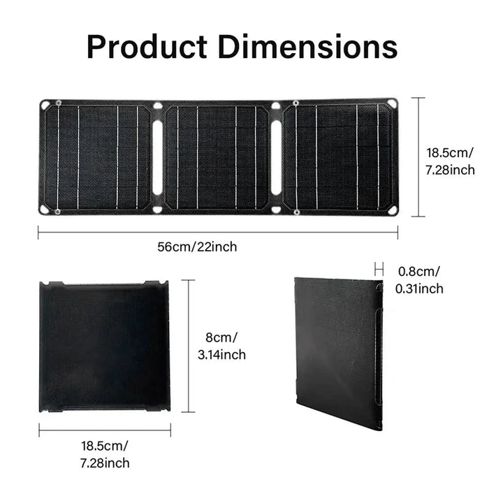 Outdoor 100W Portable Solar Panel 5V 9V 12V Foldable Solar Cell Phone Charger PD+USB For Camping Travel Fishing Power Station