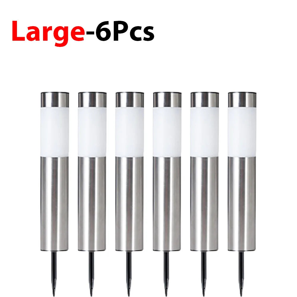 1/2/4/6/8 Pack Solar Garden Pathway Lights Outdoor Waterproof LED Lighting Ground Plug Bollard Light for Patio Garden Lawn Yard
