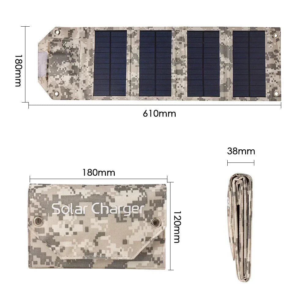 100W 80W 60W Foldable Solar Panel 5V USB Portable Folding Bag Battery Charger for Phone Outdoor Camping Waterproof Power Bank