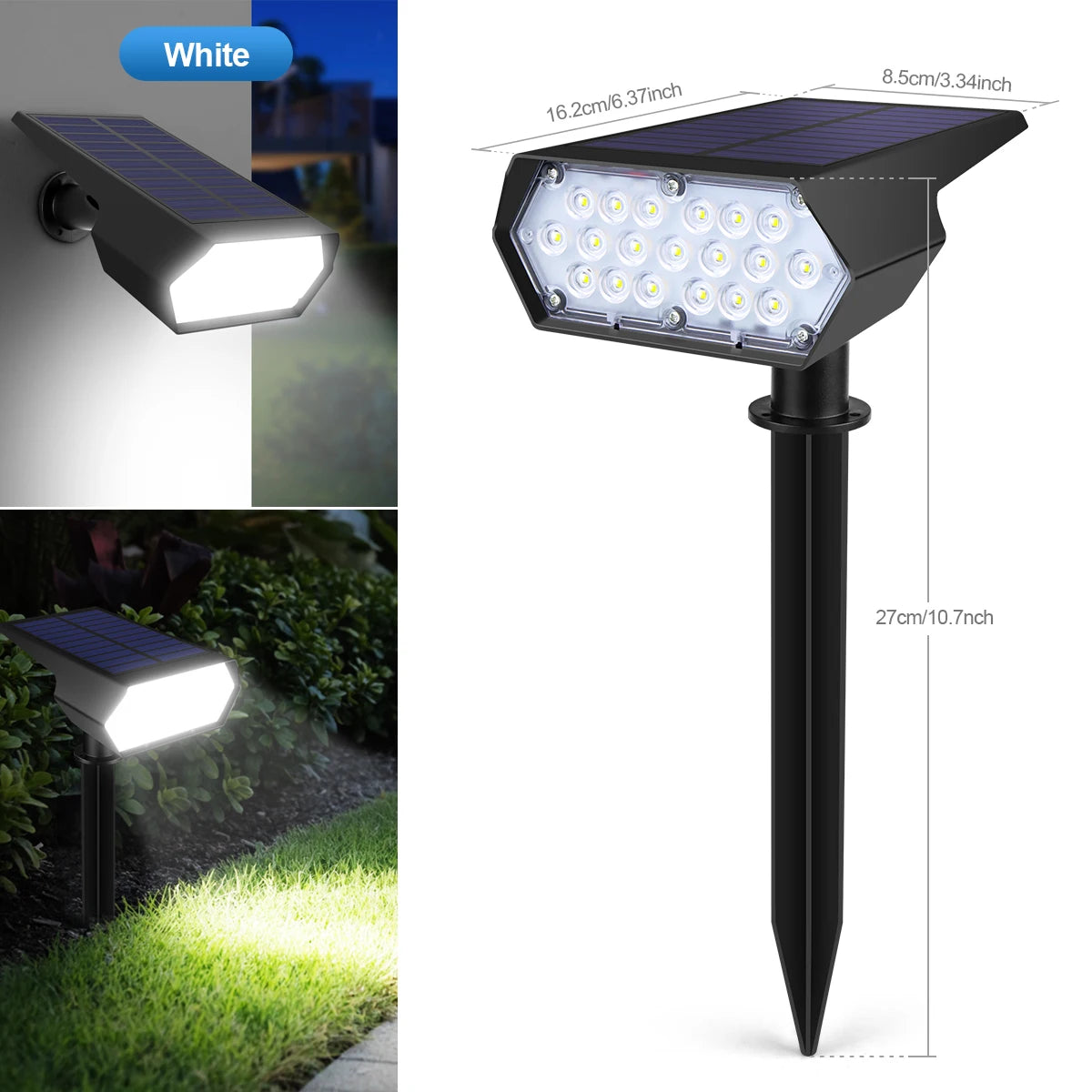 Solar Outdoor Pathway Light,Auto on at Night/Auto off at Sunrise,Yard Street Garden Energy Saving Waterproof Wall Nightlamp