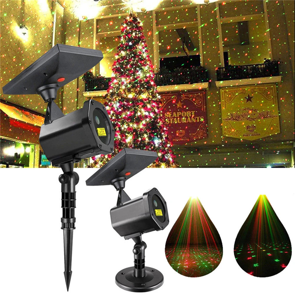 Solar Christmas Projection Light Outdoor Waterproof Lawn Light Dynamic Christmas Solar Powered LED Starry Star Projection Lamps