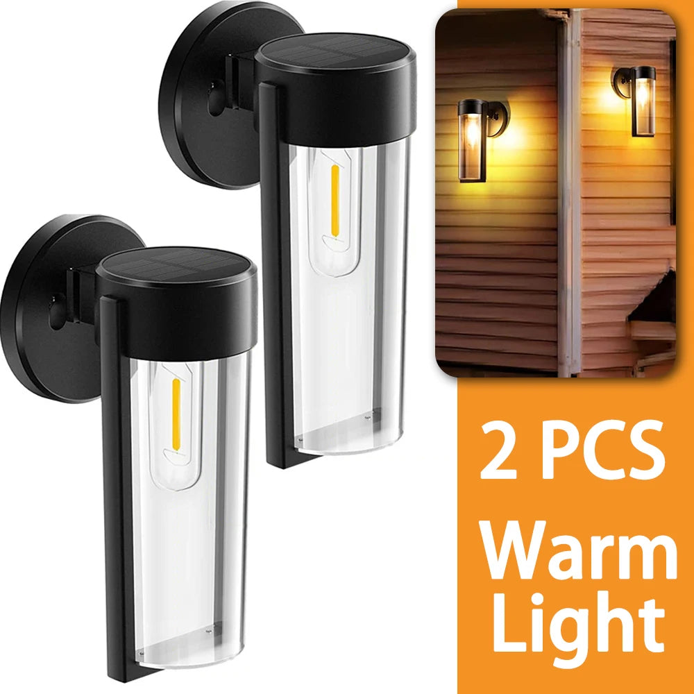 LED Solar Wall Mount Light Outdoor Solar Powered Auto On/Off Waterproof Garden Decoration Yard Post Porch Fence Lawn Lights