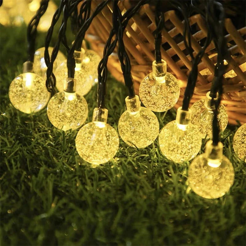 Solar Bubble Ball String Light,with 8 Lighting Modes,suitable for Gardenparty,and Yard Decoration