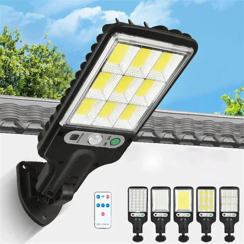 Solar Street Lights Outdoor 108COB LED Solar Wall Lamp With 3 Lighting Mode Motion Sensor Security for Garden Patio Path Yard