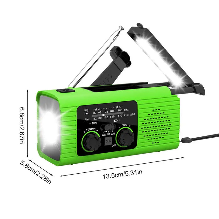 Solar Hand Crank Radio AM/FM/NOAA Hand Crank Radio Battery Powered SOS Alarm Radio 3 Way Charging Survival Radio Power Banks