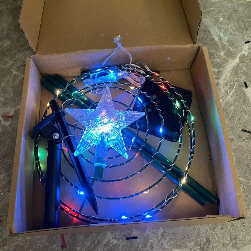 1 Pcs Outdoor Waterproof Solar Led Christmas Tree Decoration Solar Powered String Lights New Year Ornament Garden Decoration