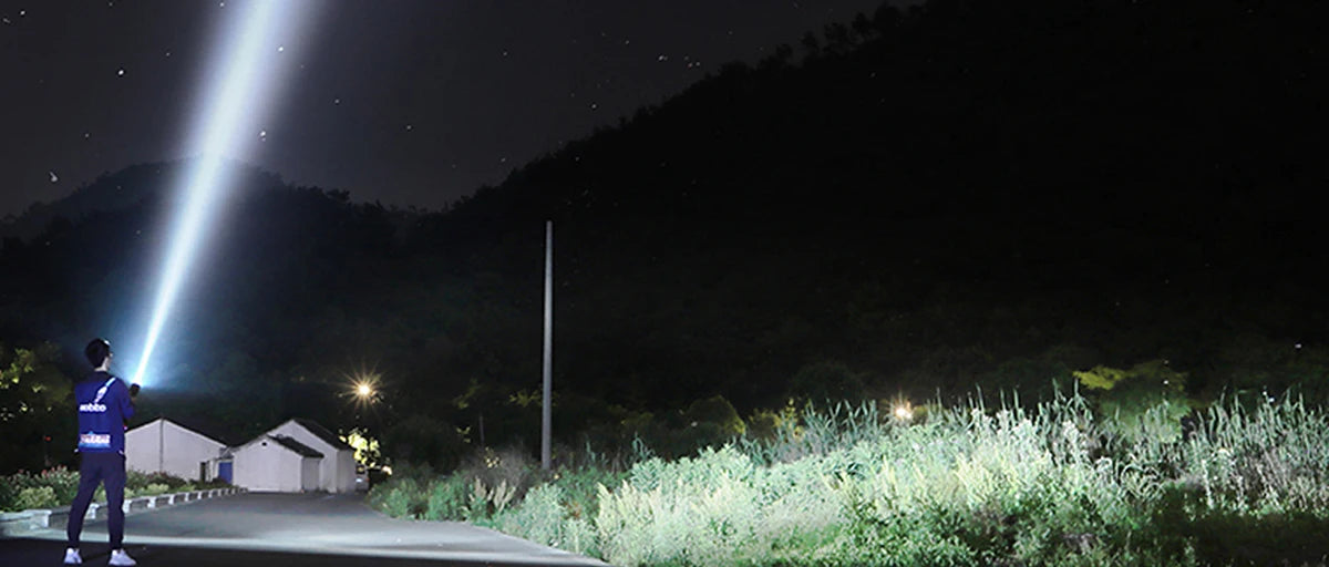 Rechargeable Spotlight 900000 Lumens Led Spot Lights Handheld Large Flashlight Super Bright Outdoor Solar Spotlights Searchlight
