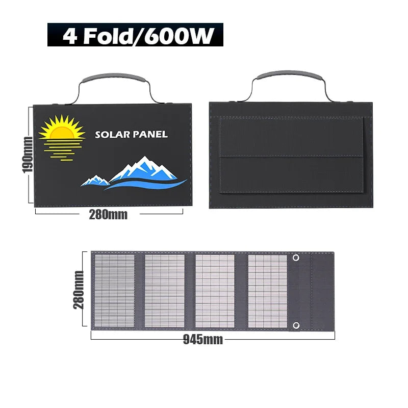Ultra-Light Solar Panel Bag Budget 600W/1000W Solar Generator - Folding Panel with USB/DC, Perfect for Home & Outdoor Use
