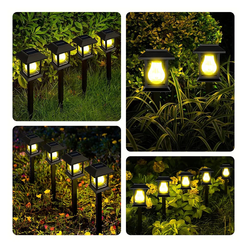 2 Pack Solar Pathway Light Outdoor Garden Lantern Waterproof Lighting Landscape Light Yard Patio Walkway Driveway Camping Decor
