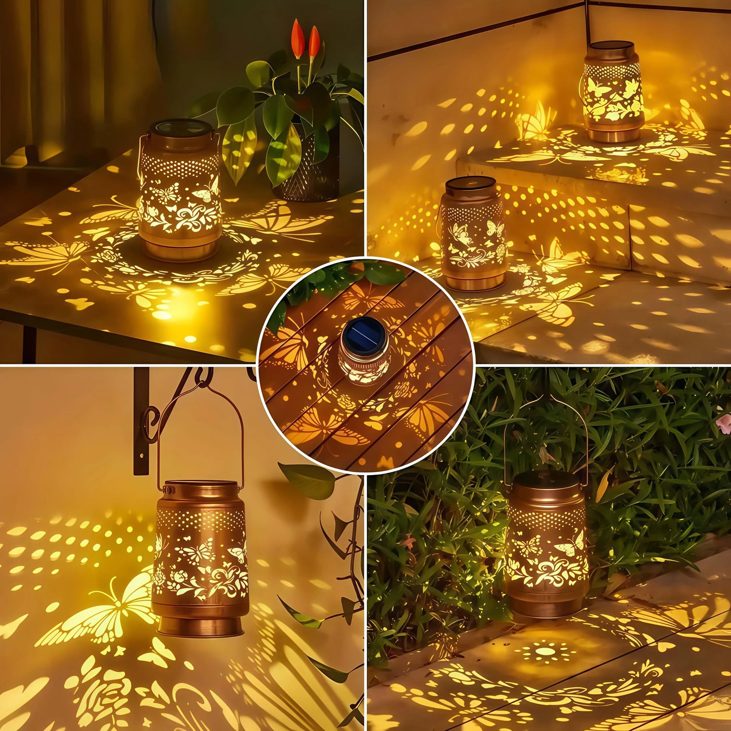 2/1pc Solar Butterfly Lanterns Outdoor Hanging Light with Intricate Butterfly Design Perfect Gifts for Yard Patio Backyard Decor