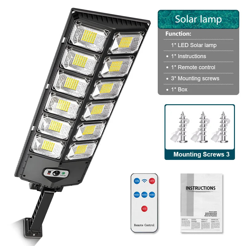 8800W Powerful Solar Street Light Motion Sensor Solar LED Light Outdoor Waterproof Wall Light Garden Decoration Balcony Lighting