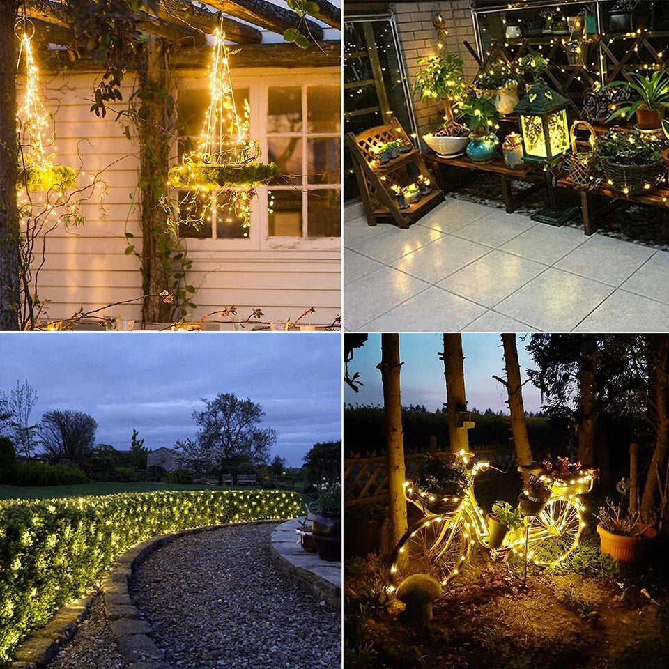 32M Solar String Fairy Lights Christmas Lights Outdoor Waterproof Garland Solar Power Lamp Christmas For Garden Decoration