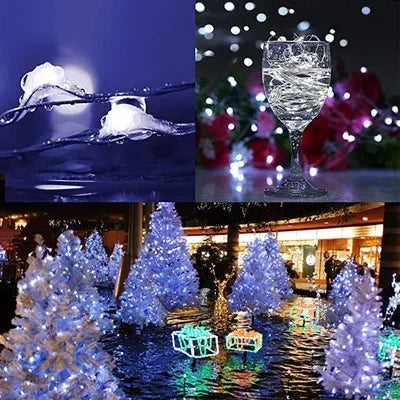 100 LED Solar Fairy Waterproof Copper Wire String Lights Christmas Party Garland Solar Power Lamp for Outdoor Garden Wedding
