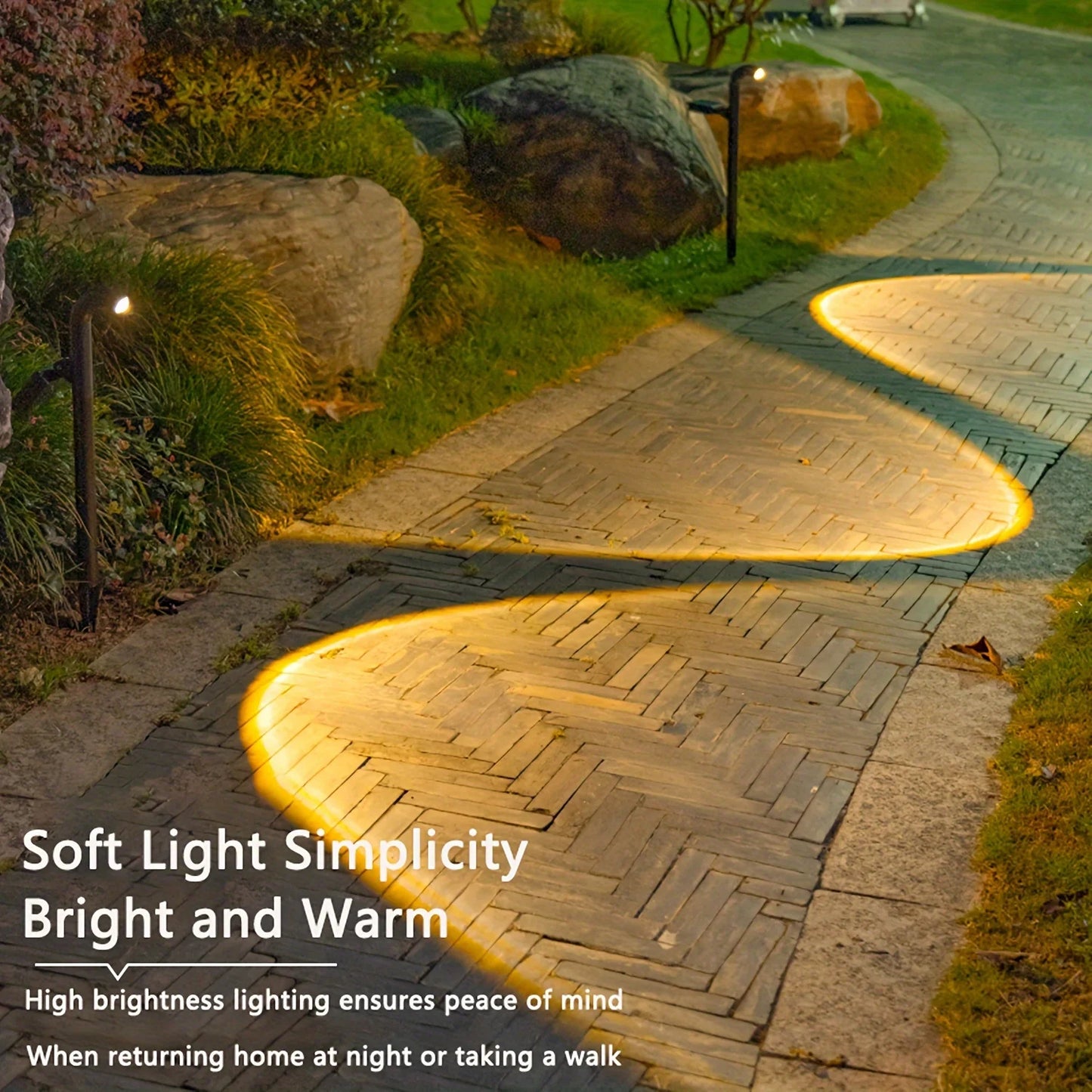 Solar Pathway Lights Outdoor Garden Lamp Waterproof 1 High Brightness LED Lens for Outside Path Yard Walkway Driveway Landscape