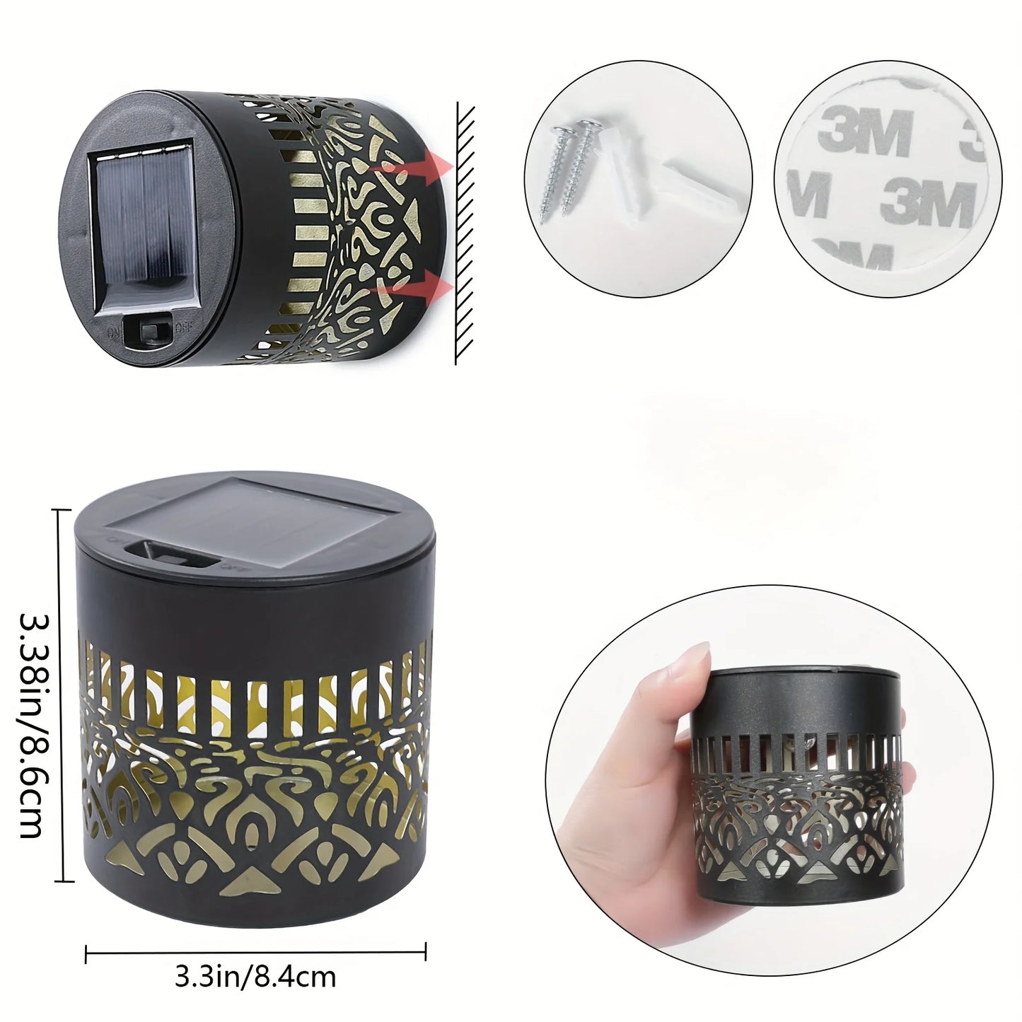 1/2pcs Solar Fence Lights with Cut-Out Design for Outdoor Wall Lighting, LED Solar Lights for Garden Patio and Step Illumination