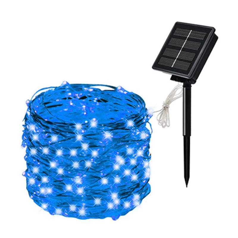 Solar String Fairy LED Lights Christmas Lights Waterproof Outdoor Garland Solar Power Lamp Christmas for Garden Decoration.