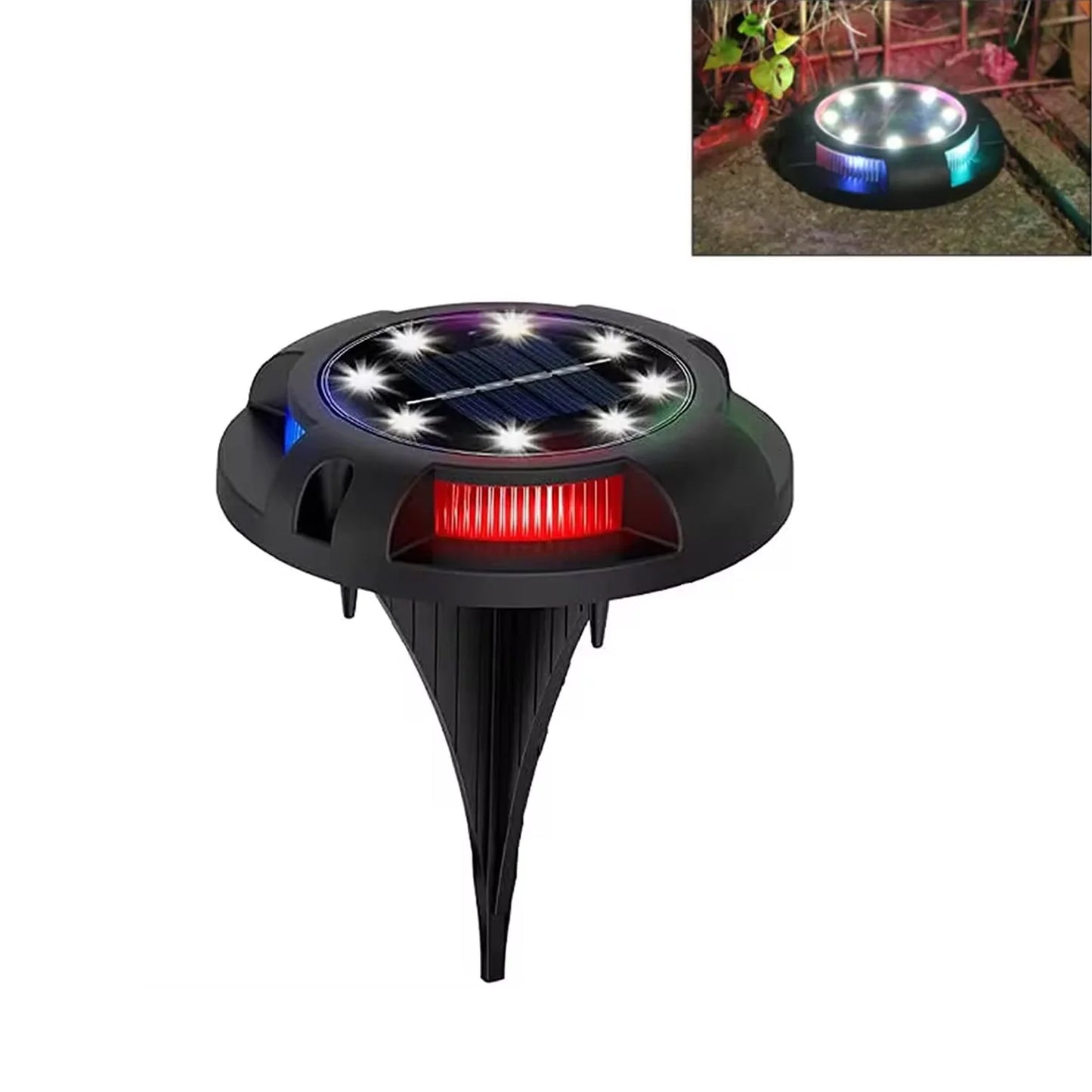 Super Bright Solar Powered Ground Lamp Outdoor Patio Light Waterproof Garden Lawn Decorative Stairway Step Lamp Night Light