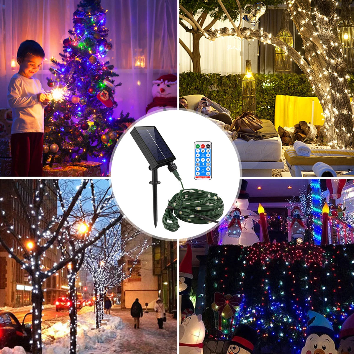 100M/50M/30M/20M/10M Outdoor Solar LED Light String Xmas Holiday Party Festoon Street Yard Wedding Garland Ambinet Decoration