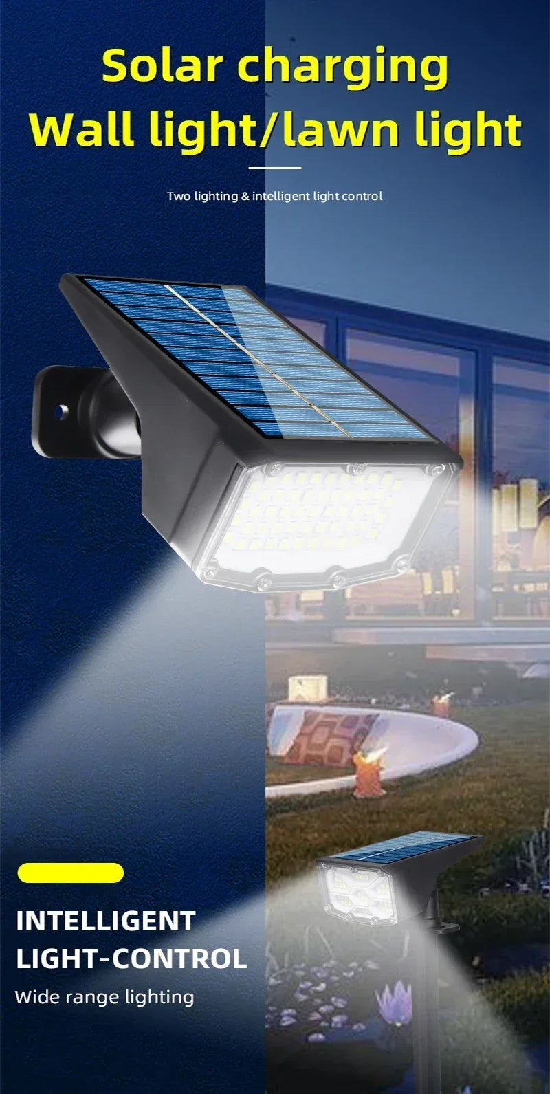 2/4Pcs Solar Powered 53LED Lamp Adjustable Solar Spotlight In-Ground IP65 Waterproof Landscape Wall Light Outdoor Lighting