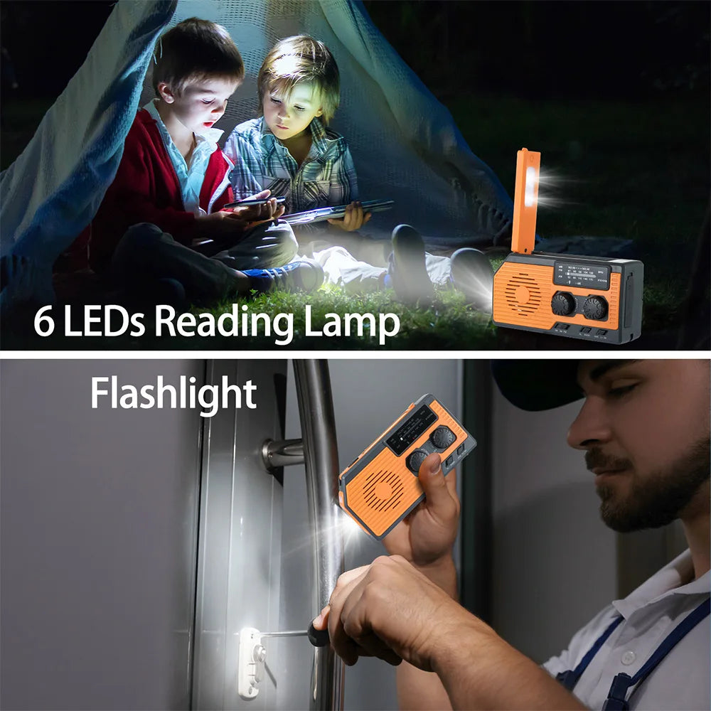 Portable AM/FM/NOAA Weather Radio Emergency Radio Solar Hand Crank Dynamo Radio Flashlight SOS Alarm Power Bank Dropshipping