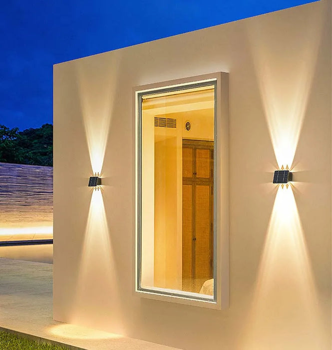 Solar Wall Lights Outdoor Garden Lighting External Solar Powered Led Outdoor Lamp Wall Sconces Yard and Garden Decors Decoration