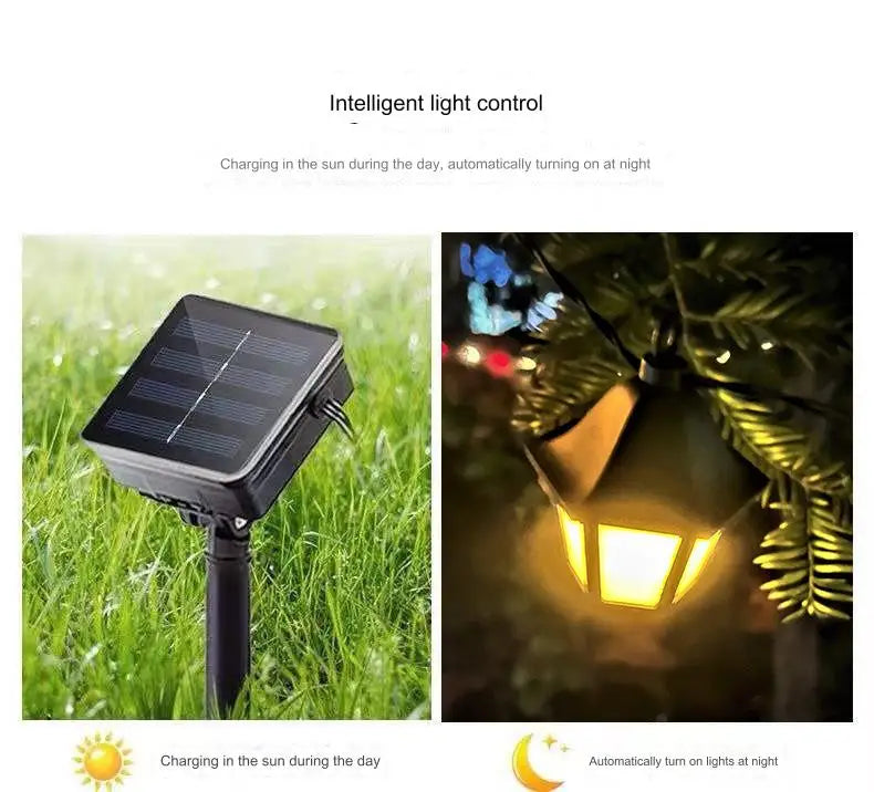 Outdoor Solar String Lights 5m 20 Lanterns Waterproof Decor Patio Lamp Christmas Backyard Deck Fence Courtyard Sun Fairy Light
