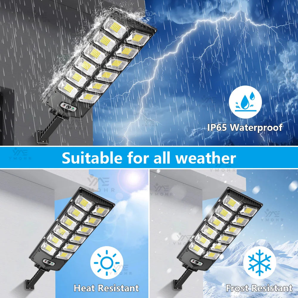 200000LM Huge Solar Street Lights With Remote Control Motion Sensor LED Power Outdoor Solar Lamp For Home and Garden Decoration