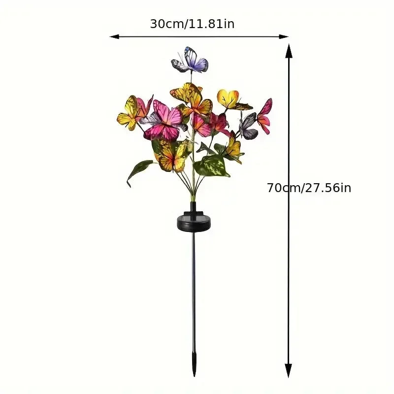 Solar Butterfly Tree Lights Outdoor Decorative Solar Garden Light Yard Lawn Waterproof Sunlight Festival Wedding Roof Decoration