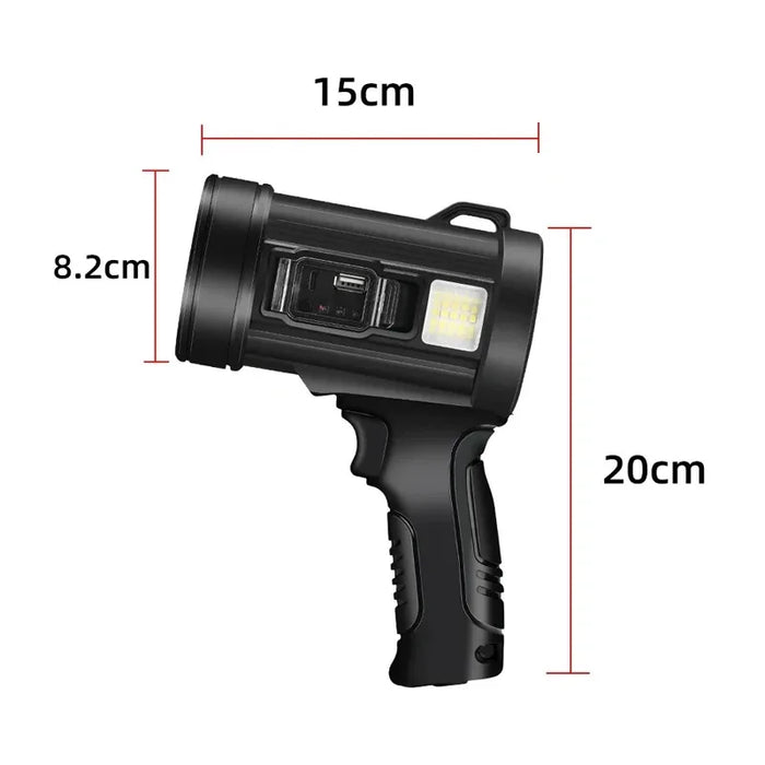 Rechargeable Spotlight 900000 Lumens Led Spot Lights Handheld Large Flashlight Super Bright Outdoor Solar Spotlights Searchlight